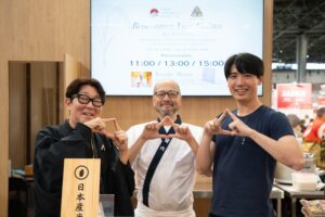 パリで握りたてのおにぎりを実演　日本産米5銘柄と職人の技を世界へ